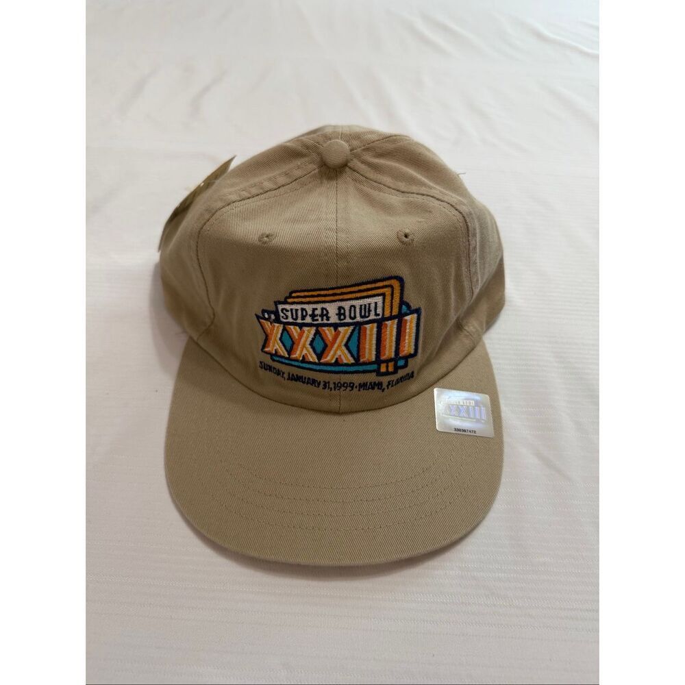 Vintage 90s Super Bowl XXXIII Miami Hat NFL Football Adjustable Adult Logo 7